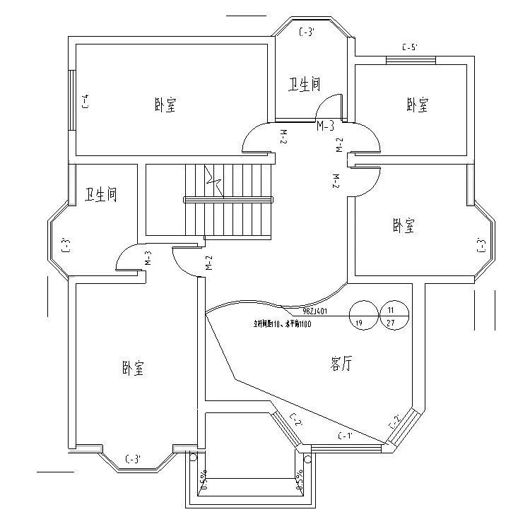 逢年過節整個家族都能住一起的容納性超強的鄉村三層自建別墅設計(圖5) 睿婕輕鋼別墅